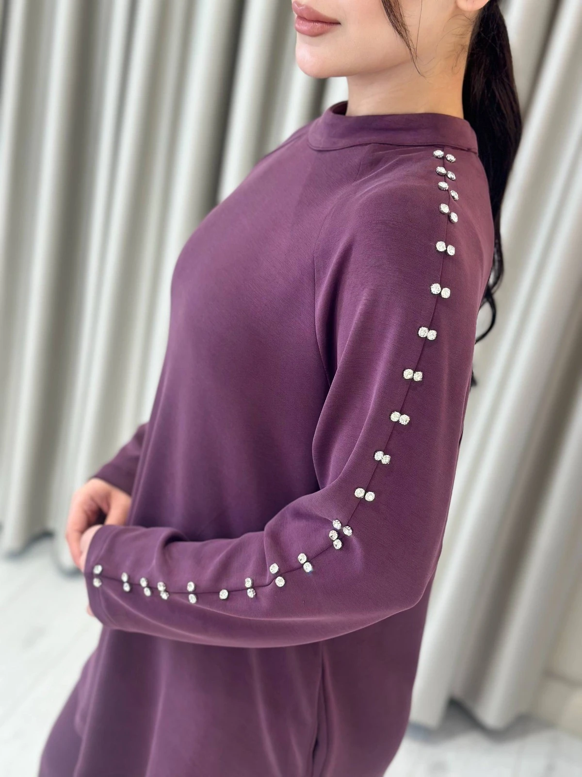 Kadın Taş Detaylı Modal Kumaş İkili Takım 8581