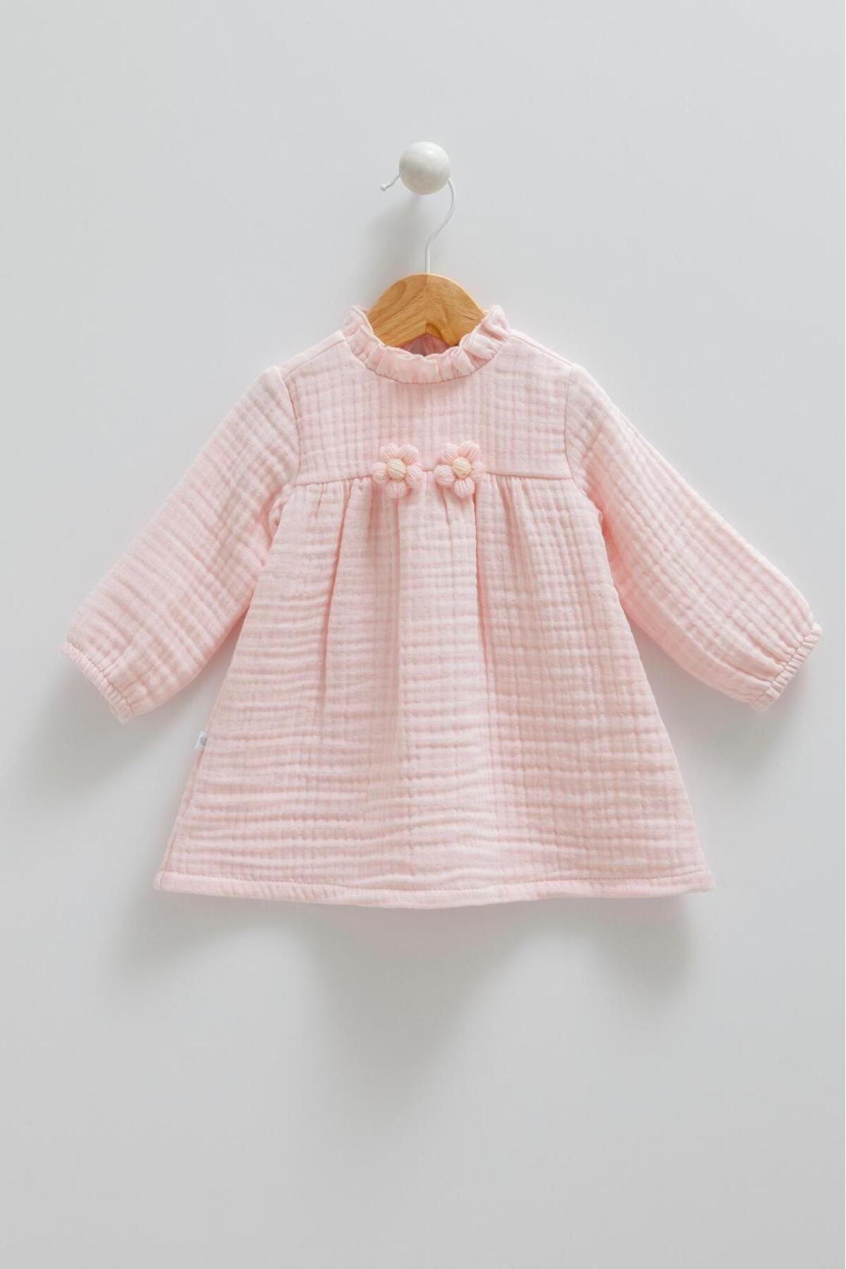 Müslin Premium Elbise Pembe