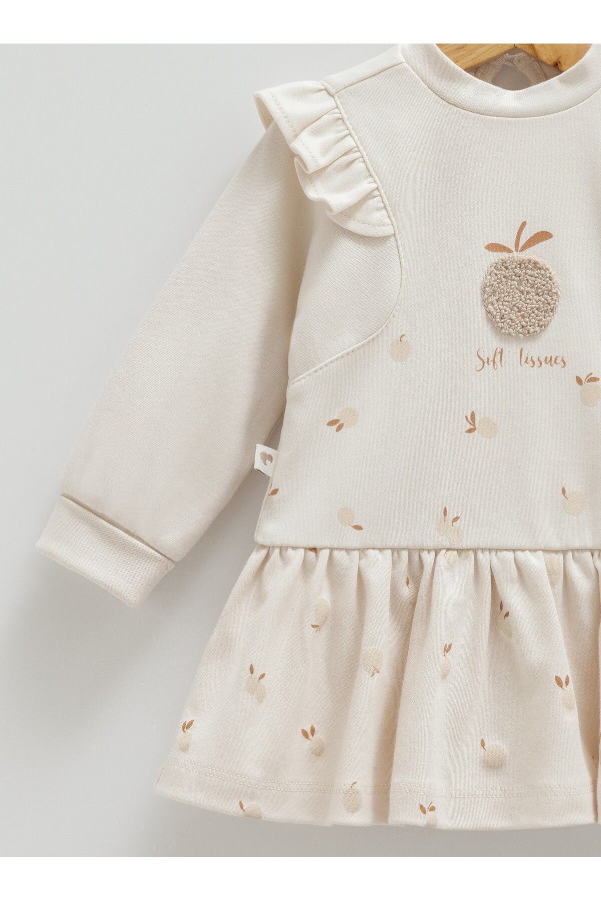 %100 Pamuk Penye Kız Bebek Elbise