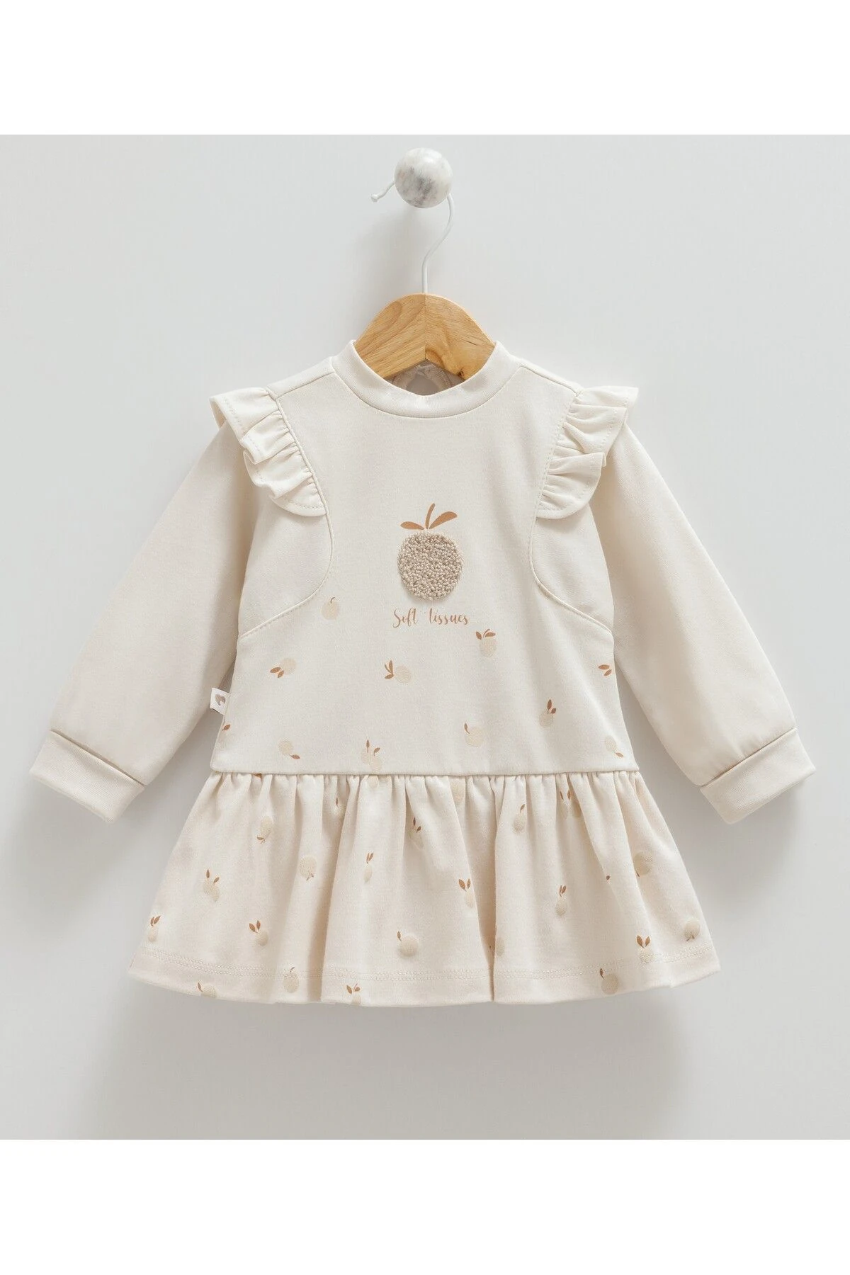 %100 Pamuk Penye Kız Bebek Elbise