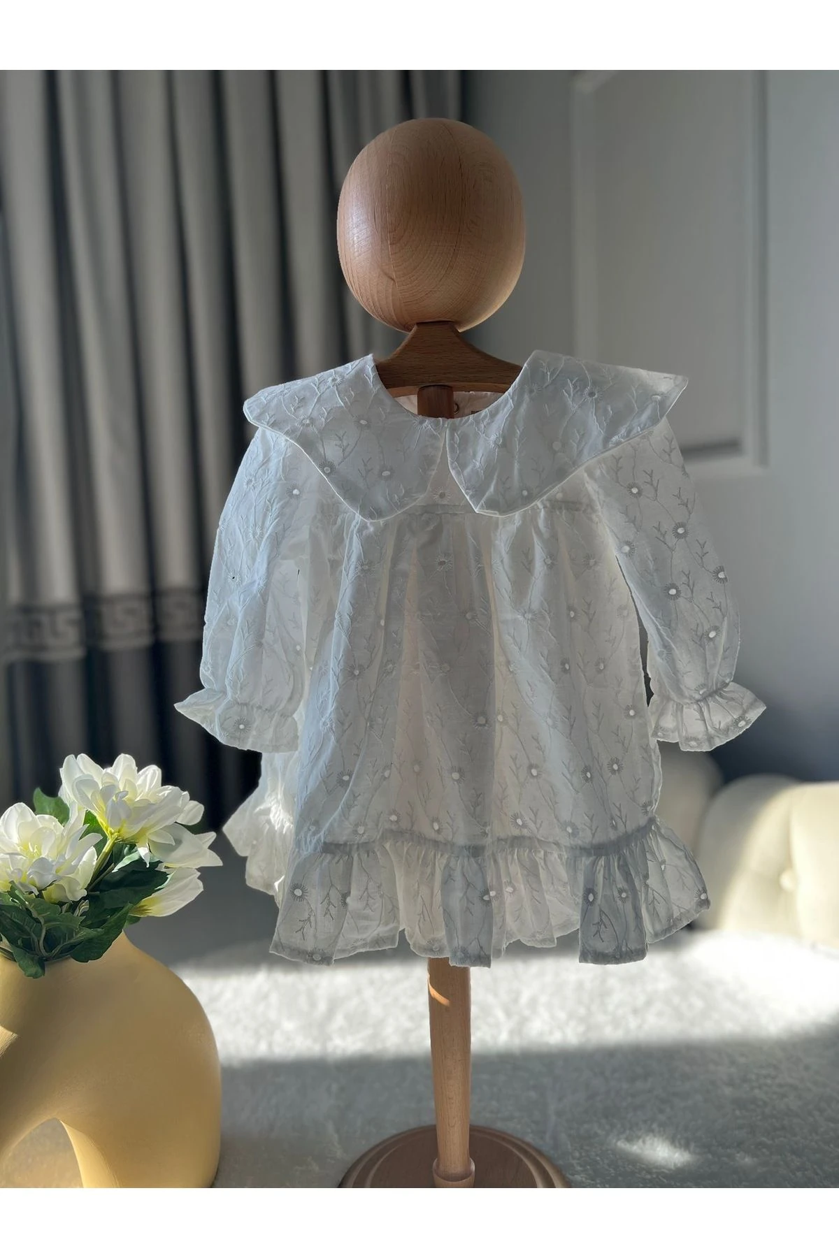 Bebe Yaka Brode Elbise