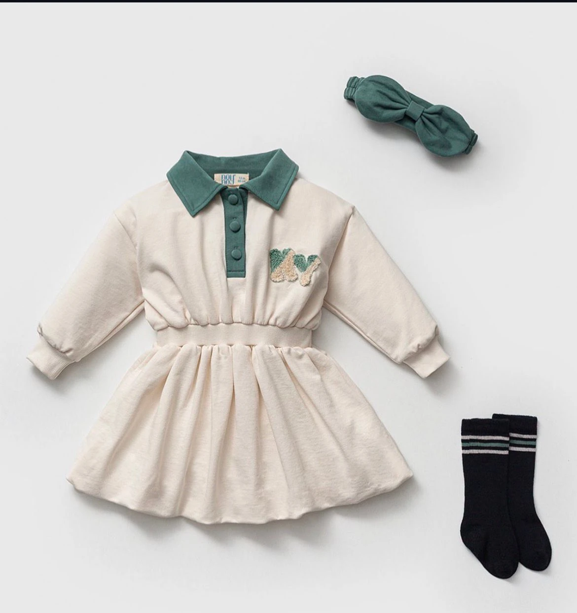 NY Nakışlı Kız Bebek Elbise