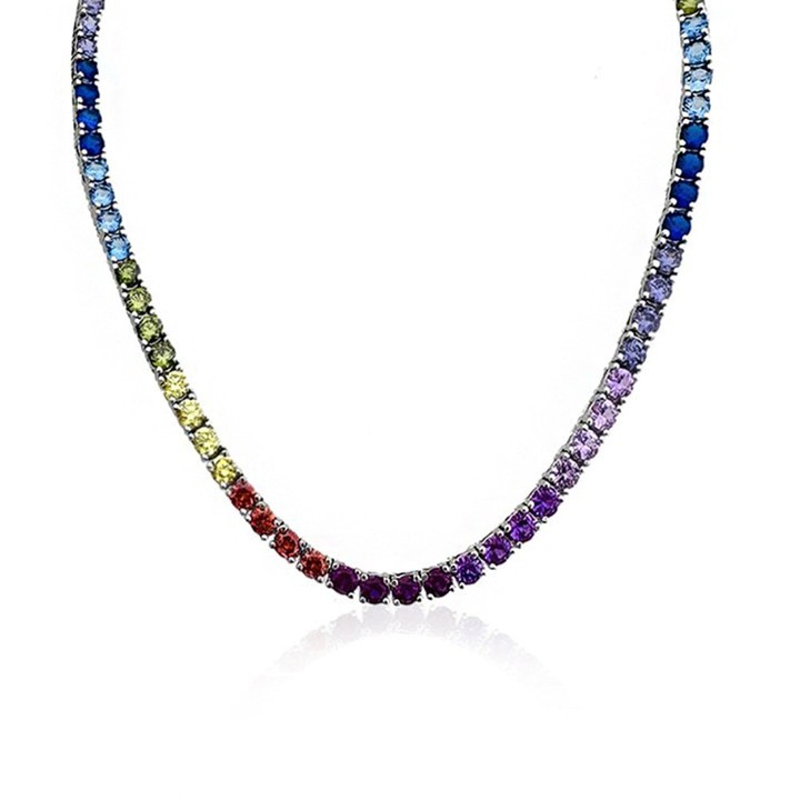 3 Mm Multicolor Gümüş Kolye Ms2881