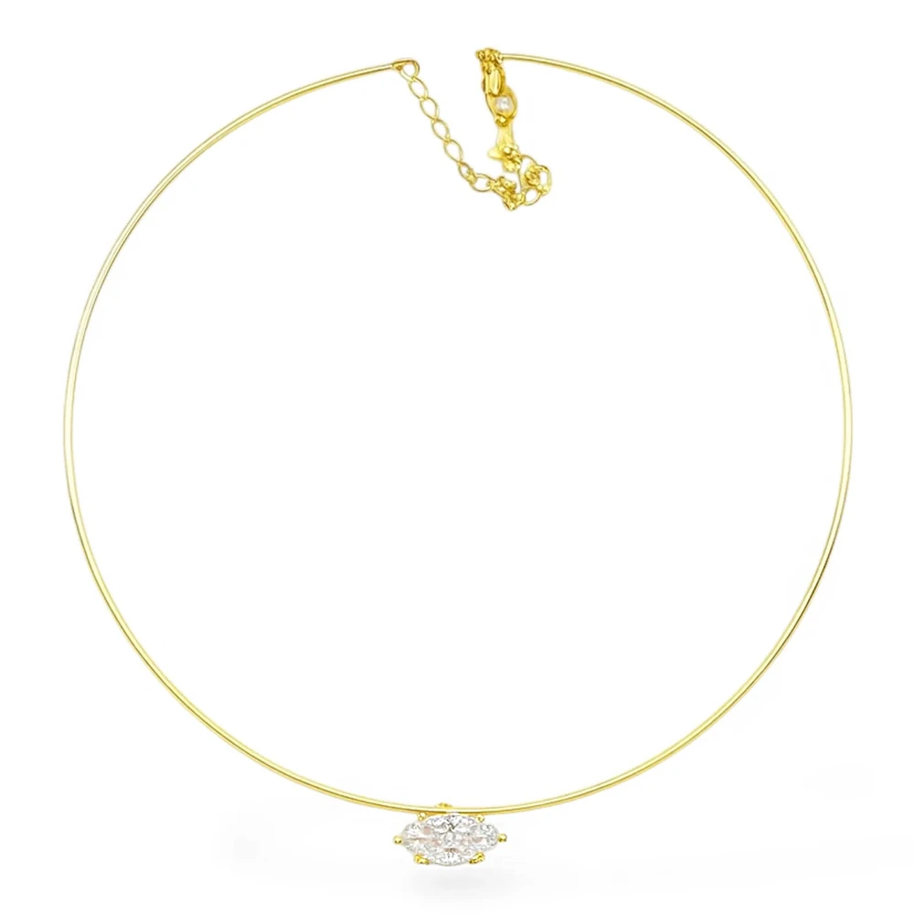 Markiz Choker Gümüş Kolye MS3845