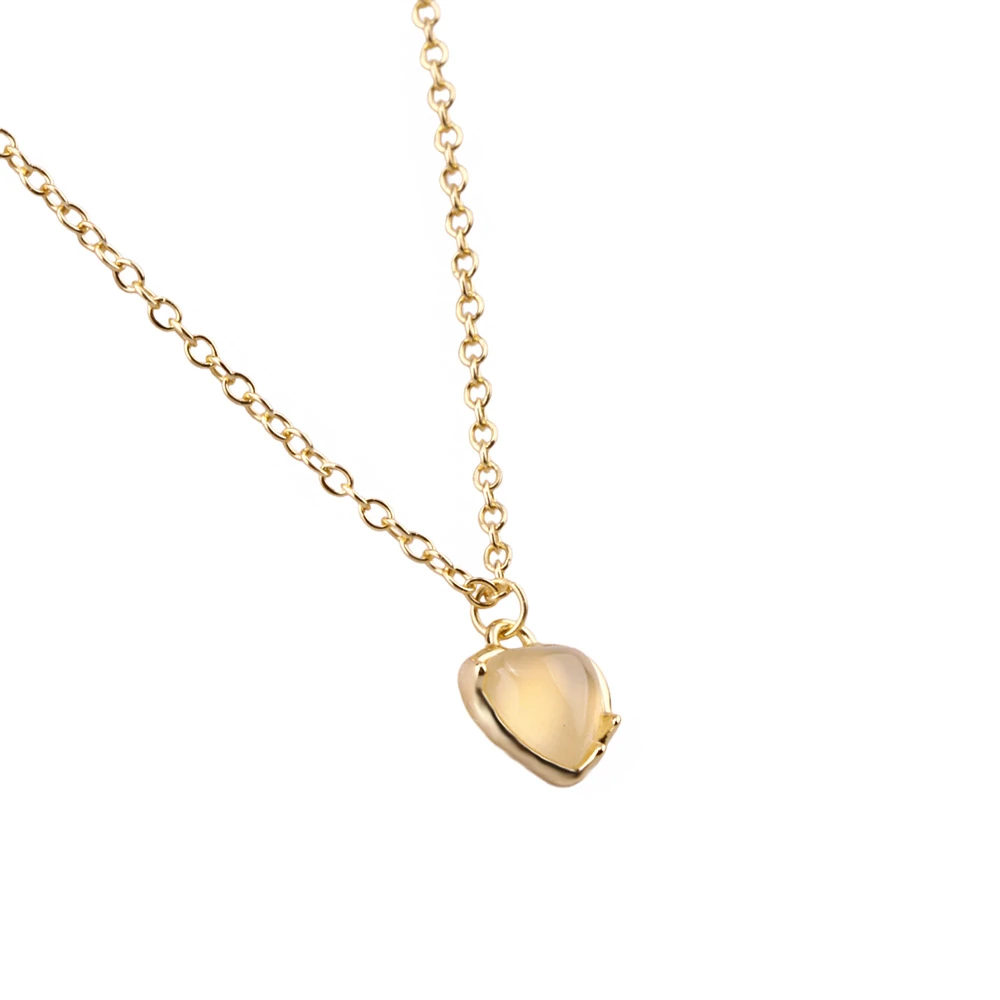 Opalit Kalp Gümüş Kolye MS3846