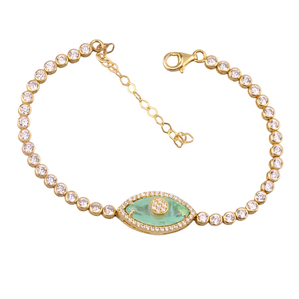 Göz 2 Tennis Gümüş Bileklik Ms3283