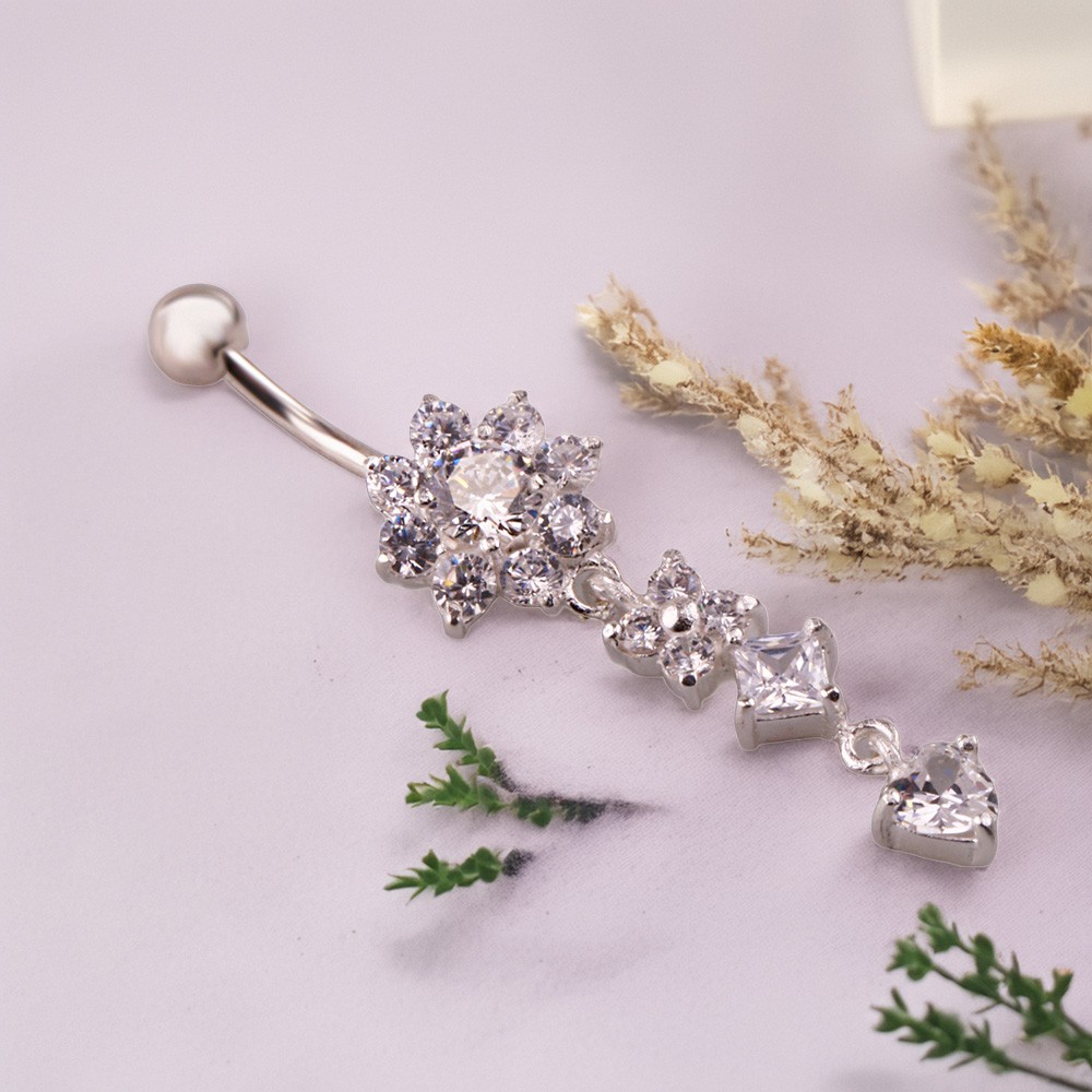 Miu 3 Gümüş Göbek Piercing Küpe Ms3258