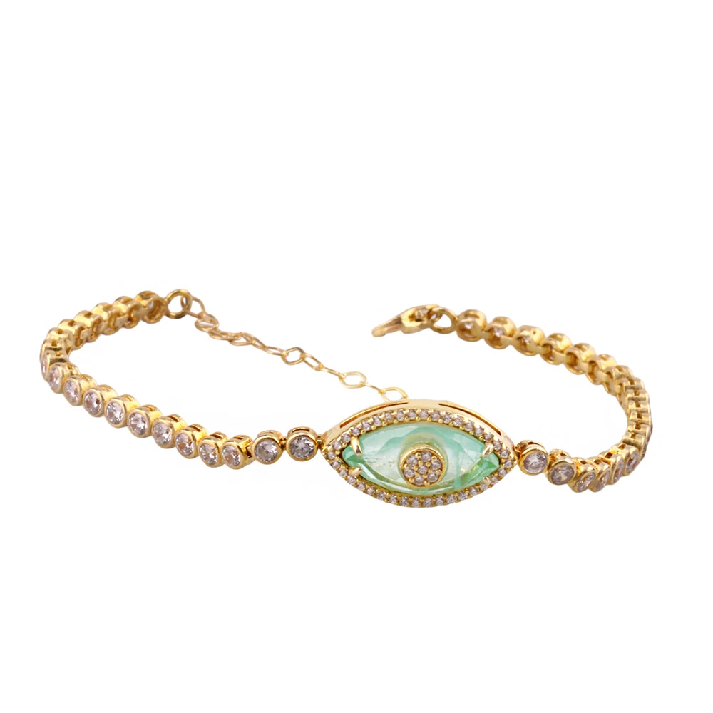 Göz 2 Tennis Gümüş Bileklik Ms3283