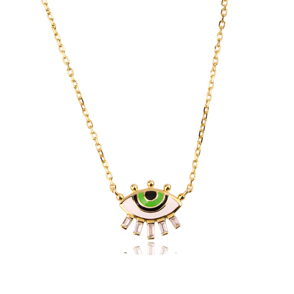 Eye Silver Necklace Ms3627