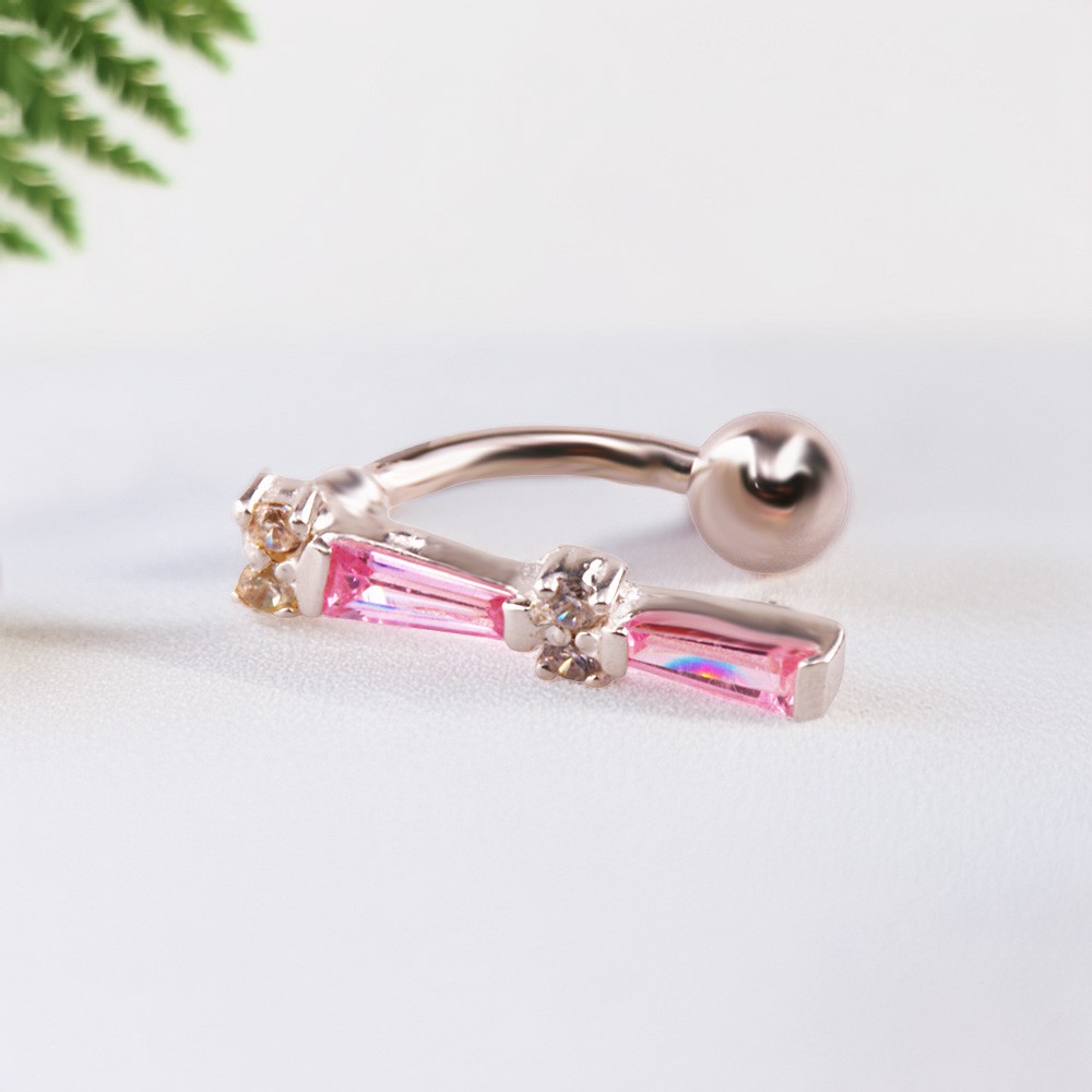 Miu 1 Gümüş Göbek Piercing Küpe Ms3256