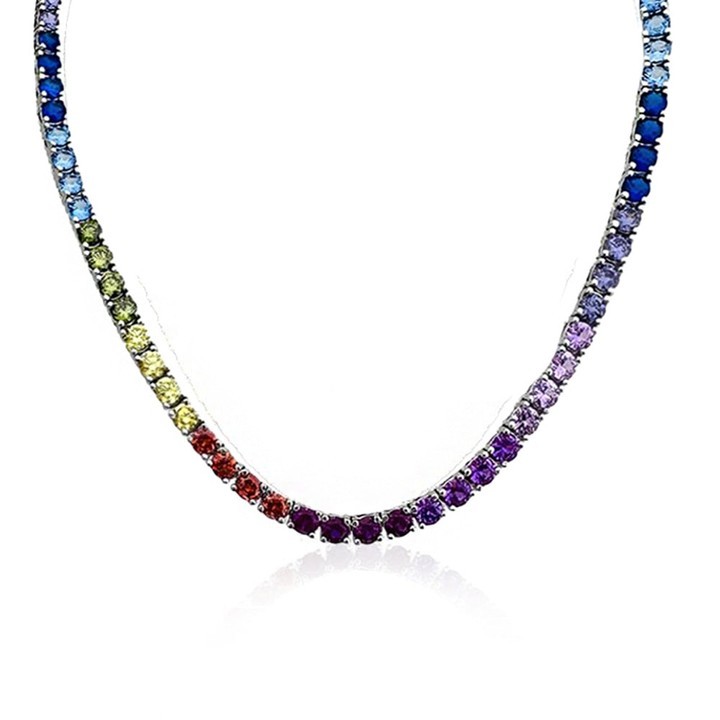 3,5 Mm Multicolor Gümüş Kolye Ms2882