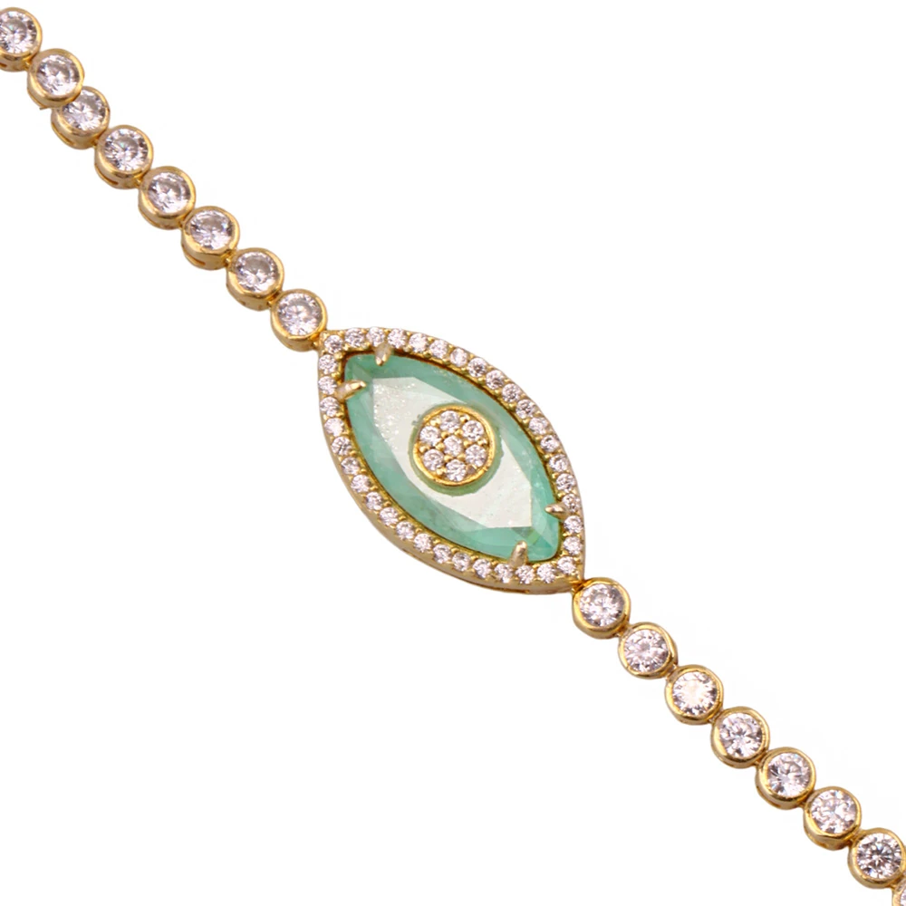 Göz 2 Tennis Gümüş Bileklik Ms3283