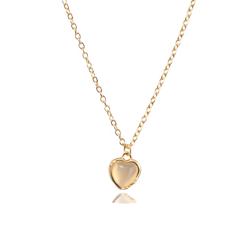 Opalit Kalp Gümüş Kolye MS3846