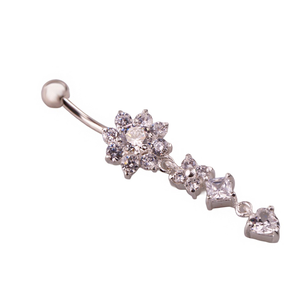Miu 3 Gümüş Göbek Piercing Küpe Ms3258