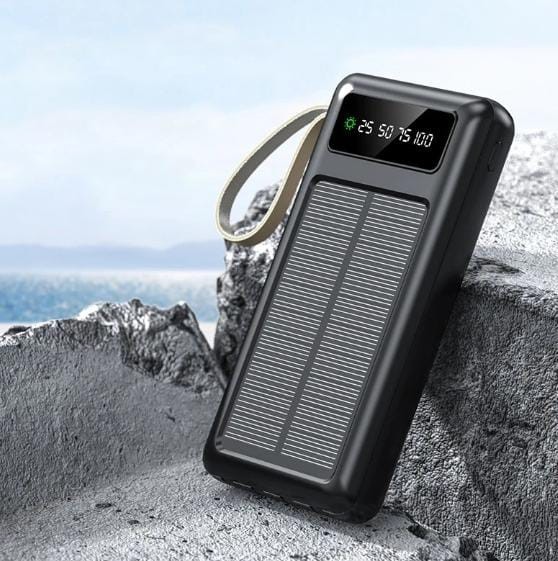 Powerbank / Taşınabilir Şarj Cihazı 20.000 mAh Solar Güneş Enerjili - Fenerli - Robeve  Pw-60 