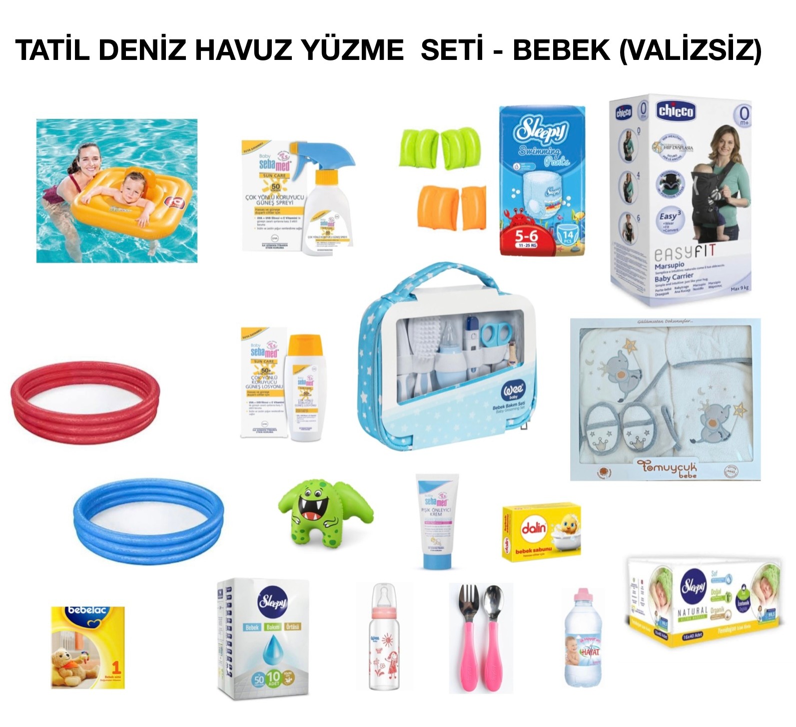 Tatil Havuz Deniz Yüzme Seti Bebek ( VALİZSİZ) -  18 Parça