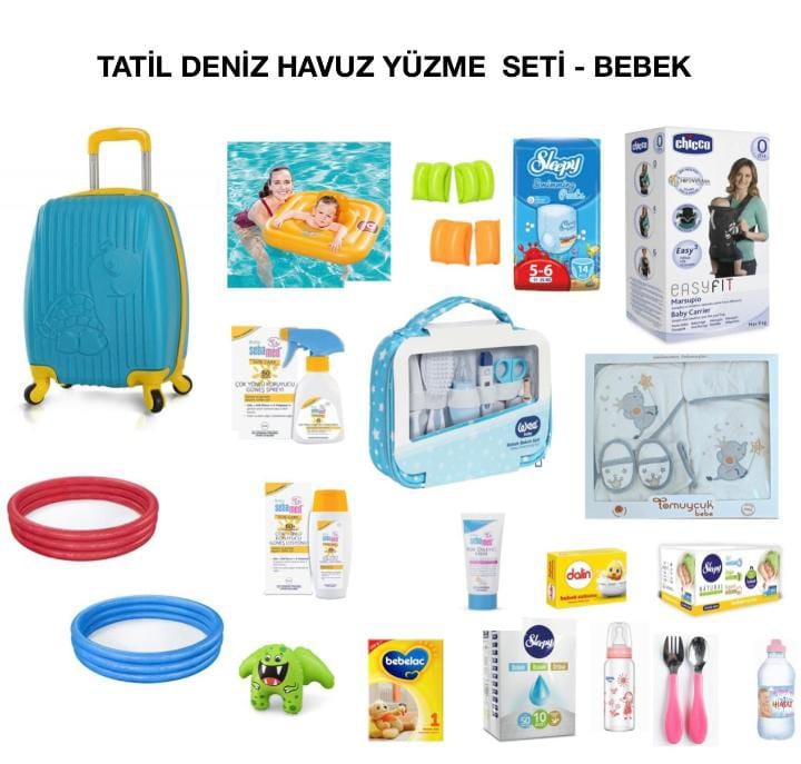 Tatil Havuz Deniz Yüzme Seti Bebek - 19 Parça ( VALİZLİ)