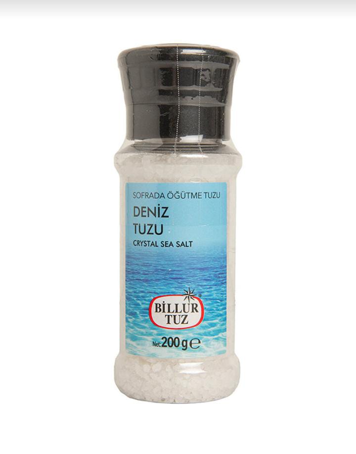 Deniz Tuzu Billur Tuz 200 Gr Öğütme Plastik Tuzluklu