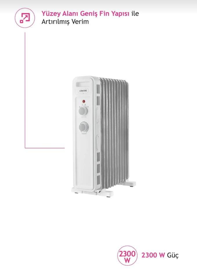031.0005 Yağlı Radyatör - 2000 W - Altus-Al-11-Rd