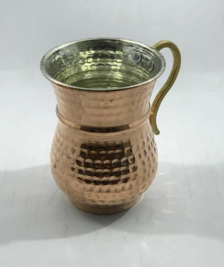 001.0033 Bakır Kulplu Dövme Bardak - 195 ml