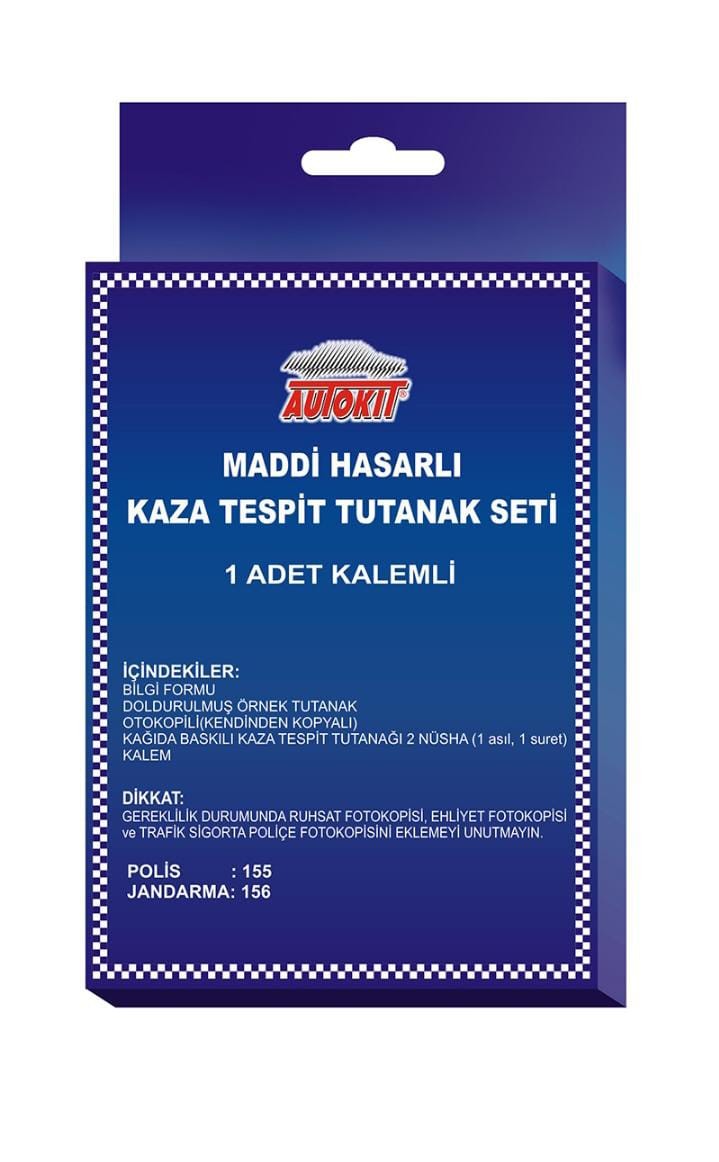 022.0018 Kaza Tespit Tutanak Seti - Maddi Hasarlı  Autokit FA1-999S