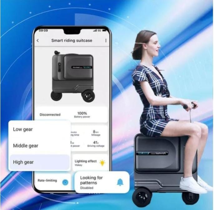 Airwheel SE3T Elektrikli Binilebilir Scooter Valiz Siyah (Kayıtlı Bagaj)