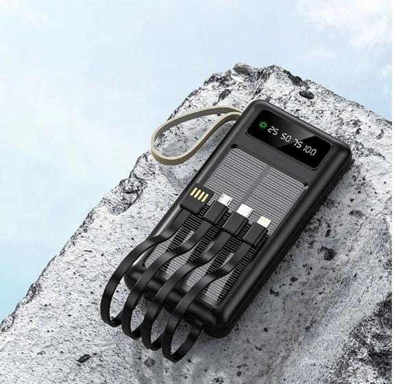Powerbank / Taşınabilir Şarj Cihazı 20.000 mAh Solar Güneş Enerjili - Fenerli - Robeve  Pw-60 