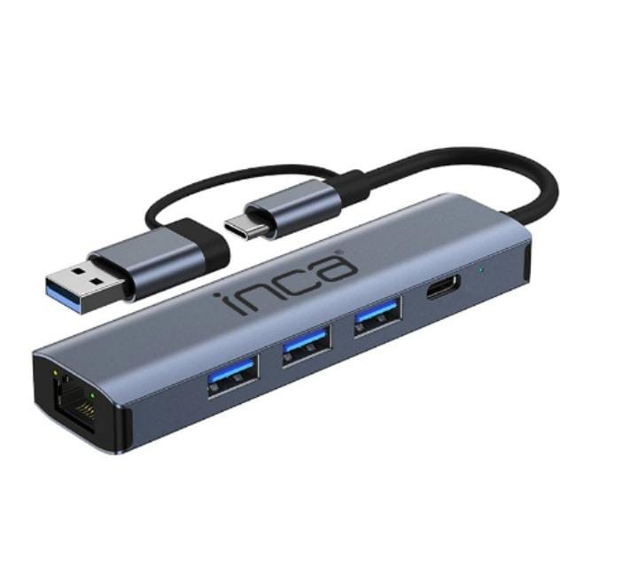 017.0003 Inca Çoklayıcı IUTP-5T 5 li - USB / TYPE-C Hub+Internet 