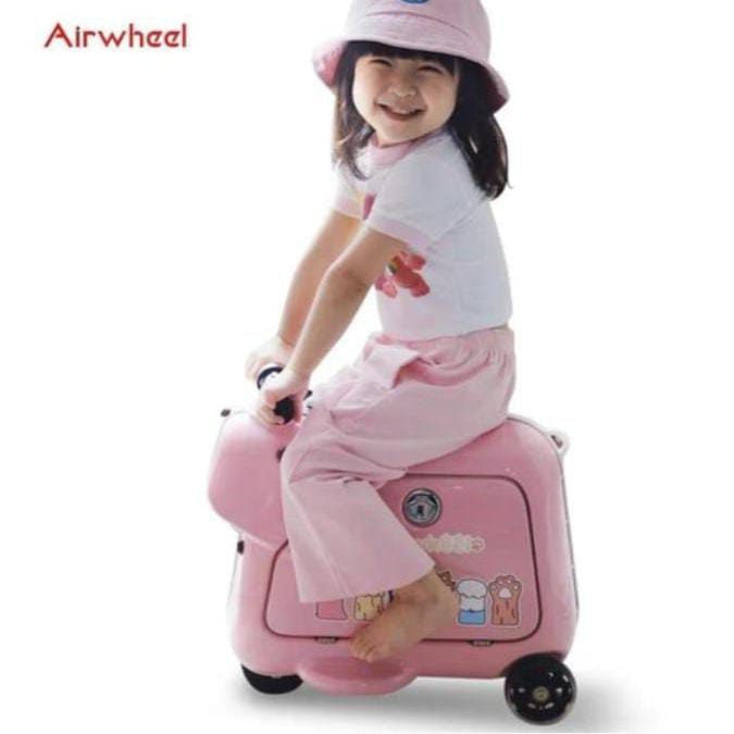 Airwheel SQ3 Çocuklar İçin Elektrikli Binilebilir Scooter Valiz - Kabin Boy - Pembe