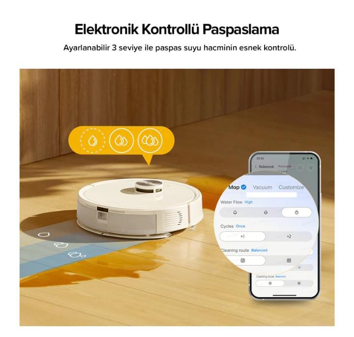 Roborock Q8 Akıllı Robot Süpürge Beyaz- 10.000 Pa Emiş Gücü
