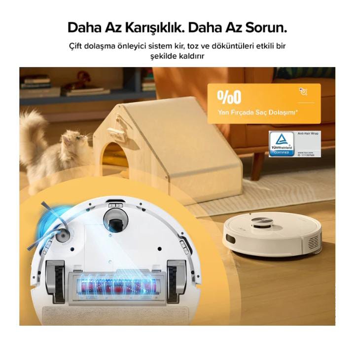 Roborock Q8 Akıllı Robot Süpürge Beyaz- 10.000 Pa Emiş Gücü