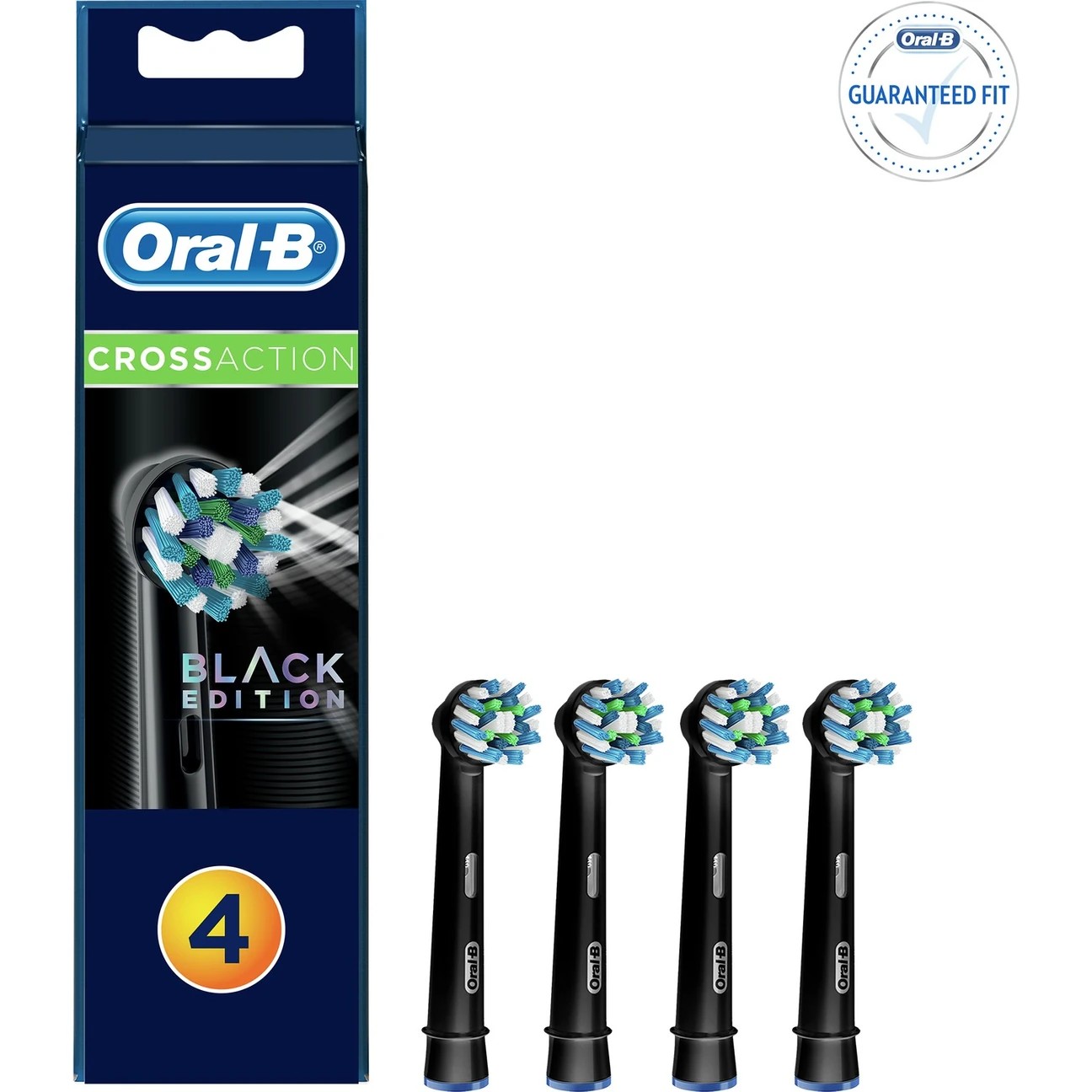 Oral-B Diş Fırçası Yedek Başlığı Cross Action Siyah 4 Adet