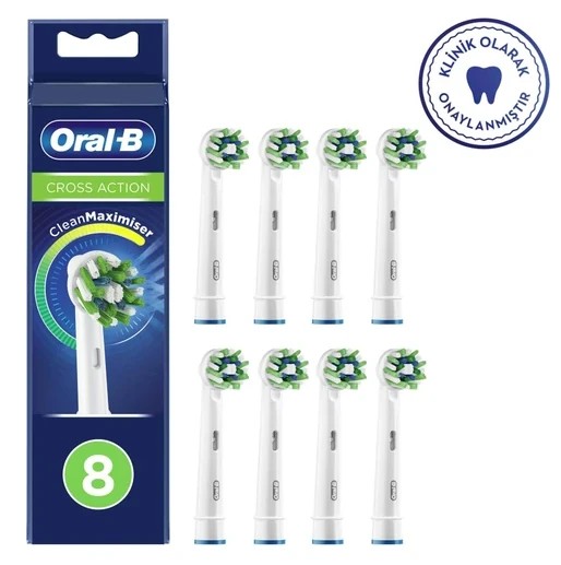 Oral-B Cross Action Cleanmaximizer Yedek Fırça Başlığı - 8’li