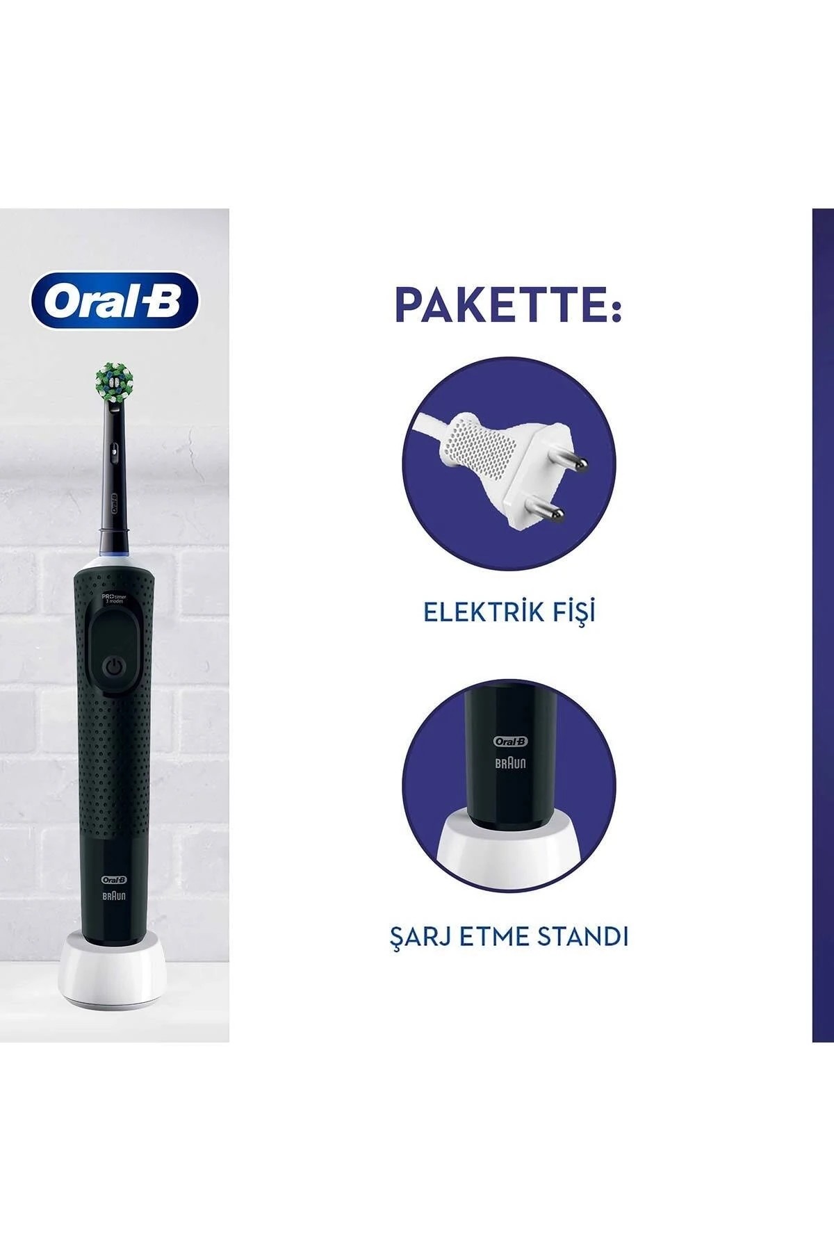 Oral-B D103 Vitality Pro Protect X Clear Şarjlı Diş Fırçası