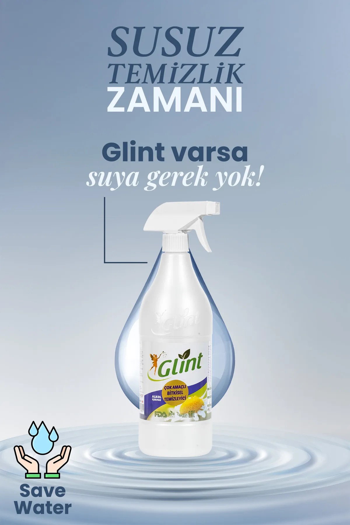 Glint Bitkisel Çok Amaçlı Temizleyici Leke Çıkarıcı - Yağ Çözücü