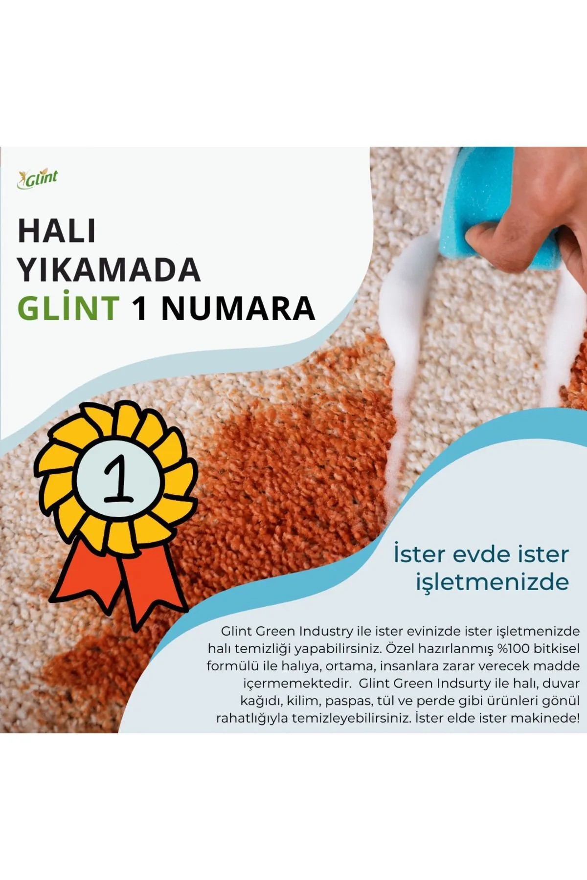 Glint Green Industry 1 Litre %100 Bitkisel Banyo Tuvalet Temizleyici Kireç Çözücü Şömine Temizleyici Sprey