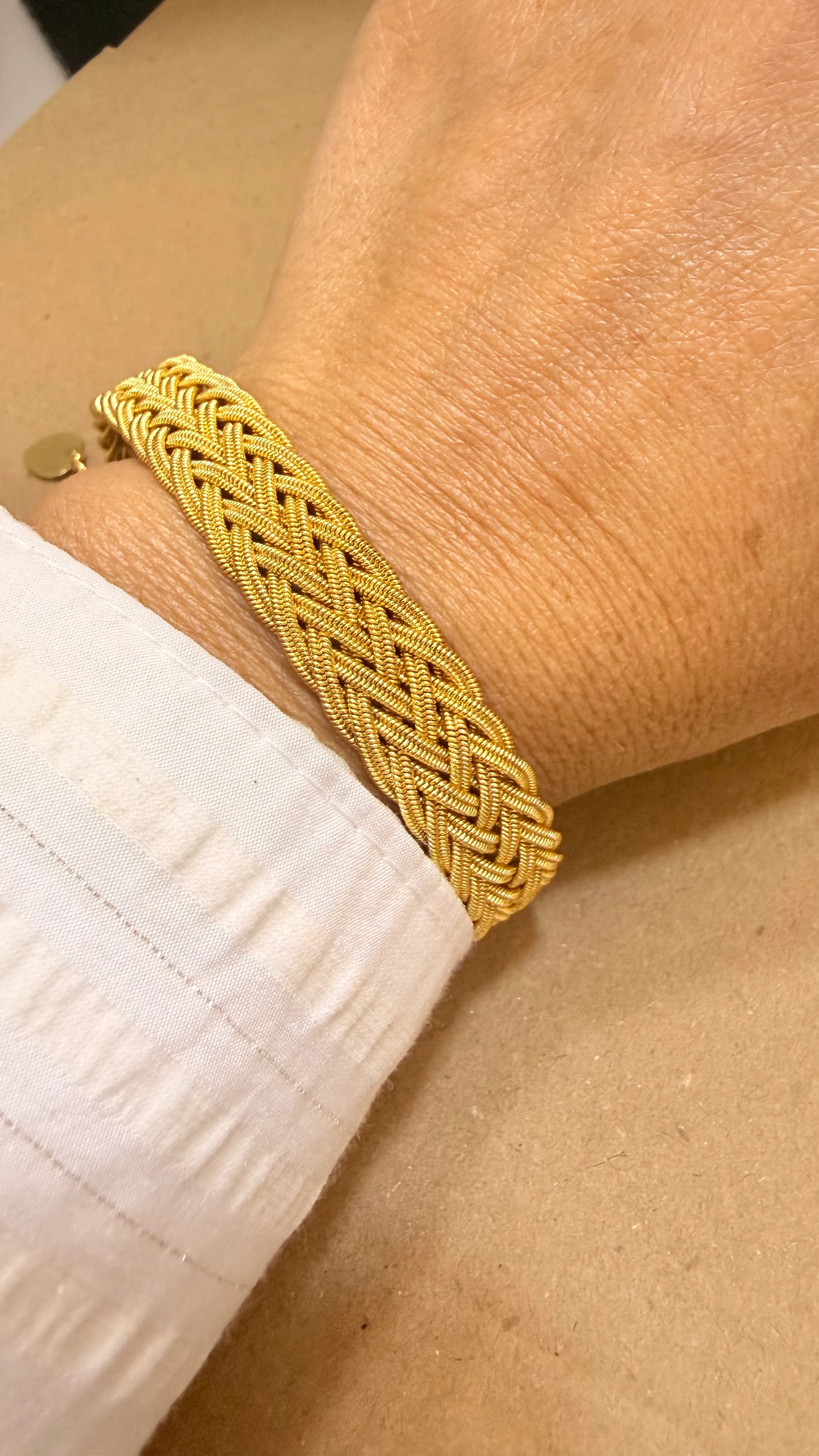 Altın Kaplama Hasır Örgü 18k Bileklik