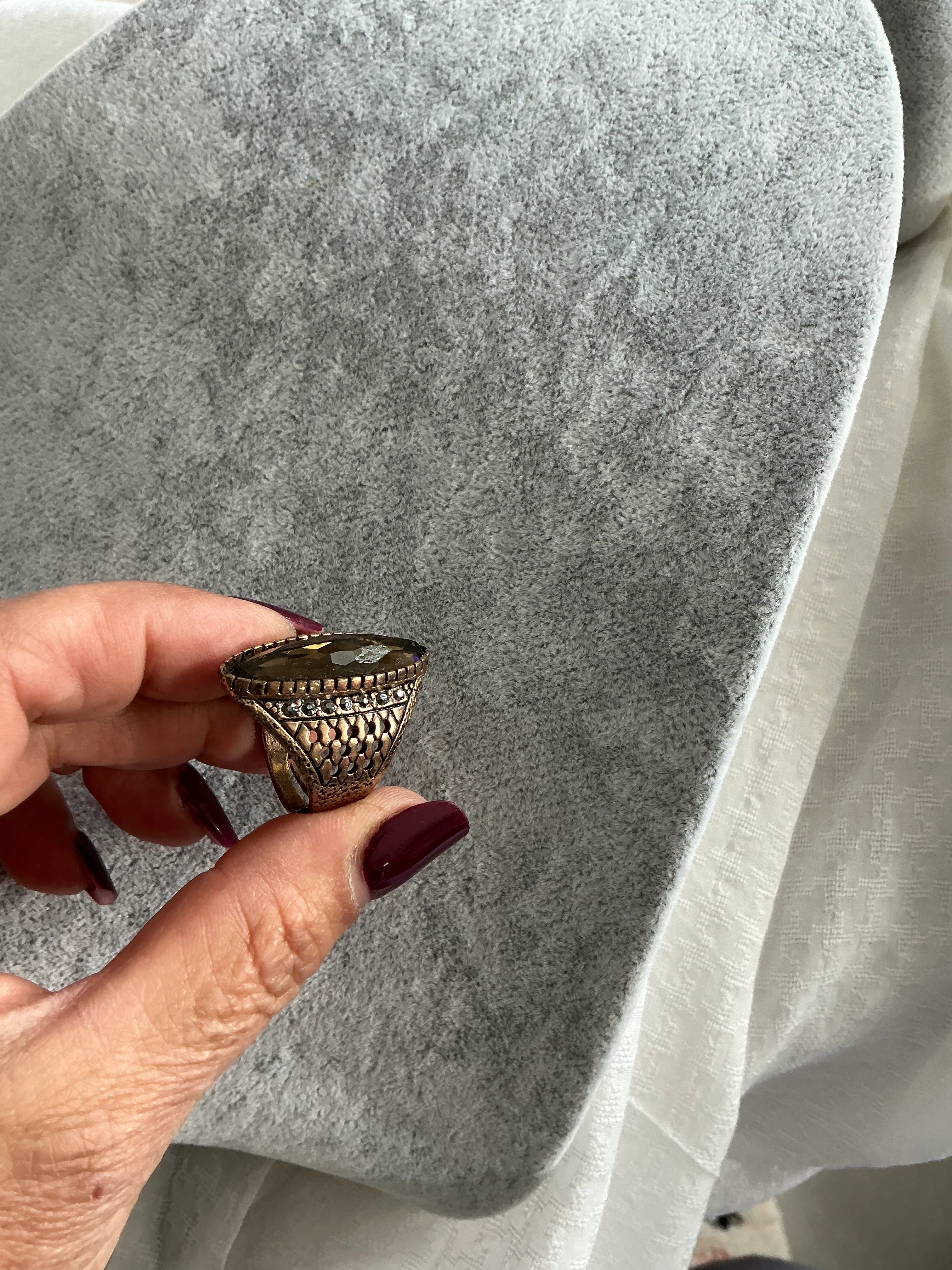 Zultanit Taşlı Bronz Yüzük