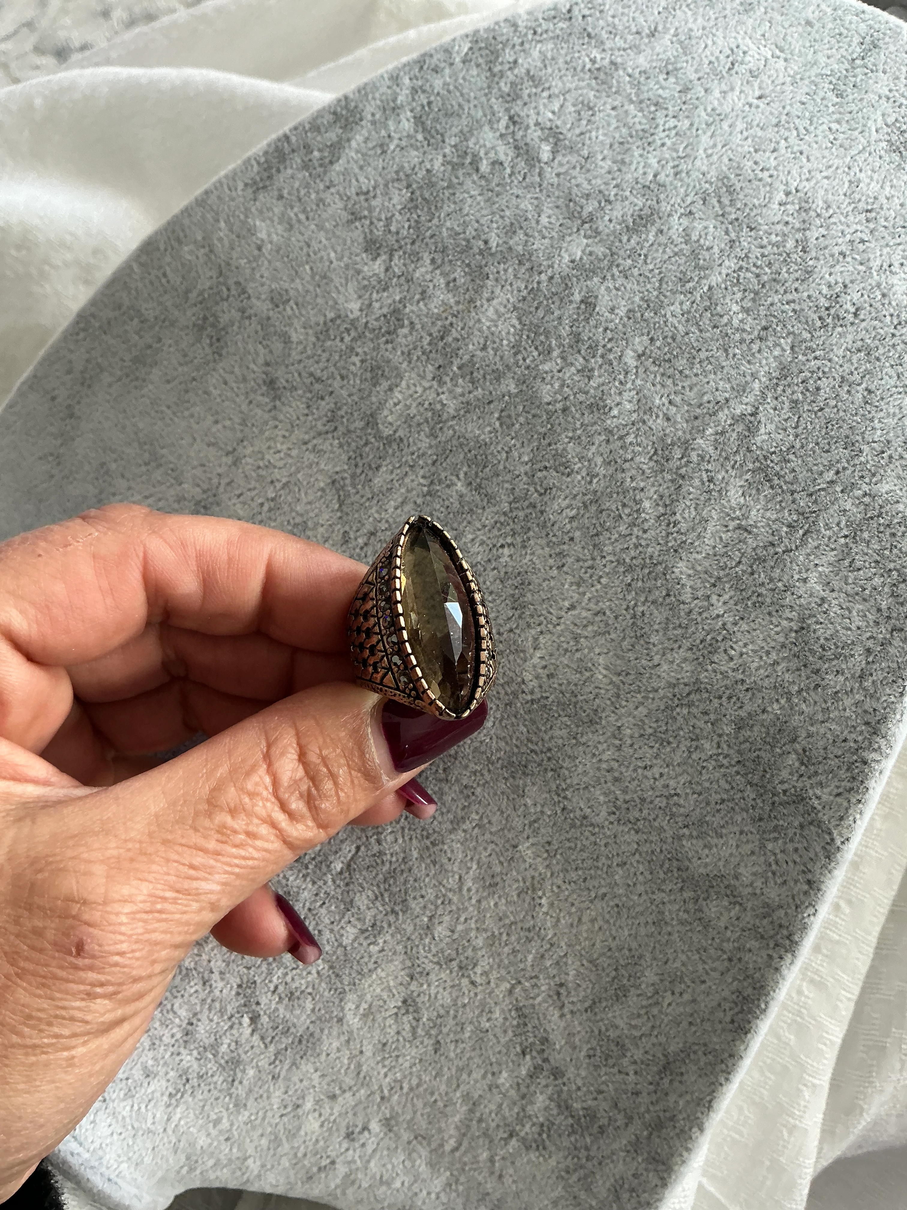 Zultanit Taşlı Bronz Yüzük