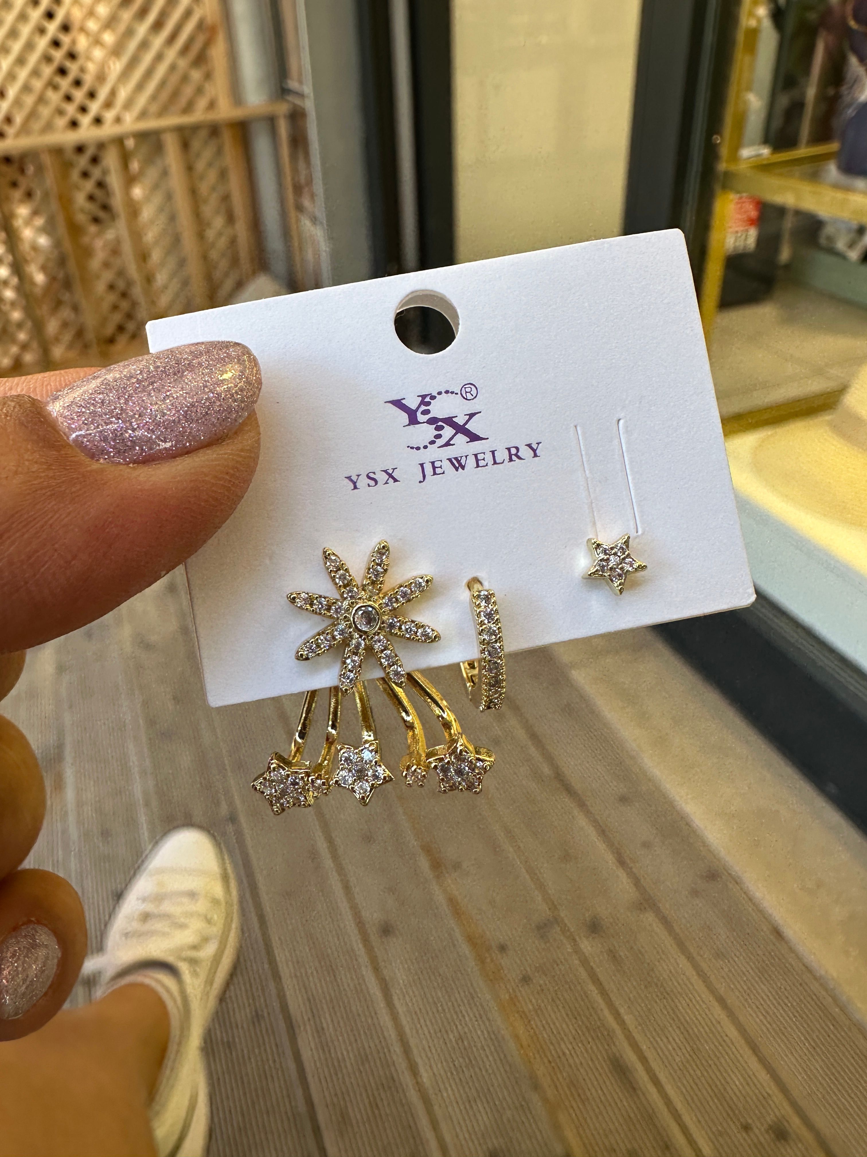 Özel Seri Yıldız Çiçek Set Küpe