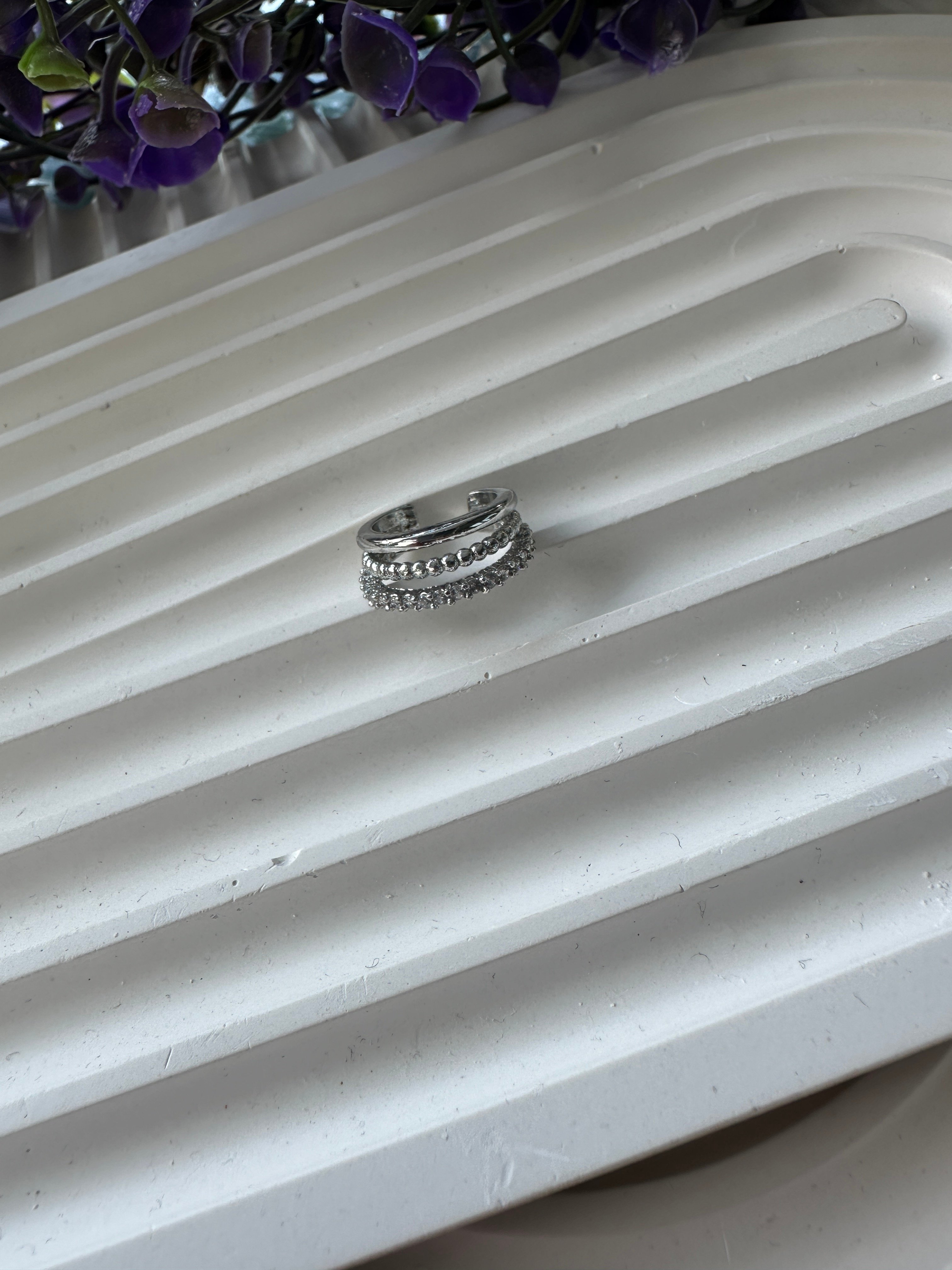 Özel Seri 3lü Silver Kıkırdak Küpe