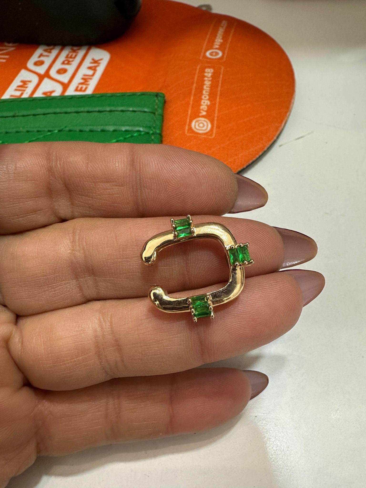 Yeşil Baget Kıkırdak Küpe