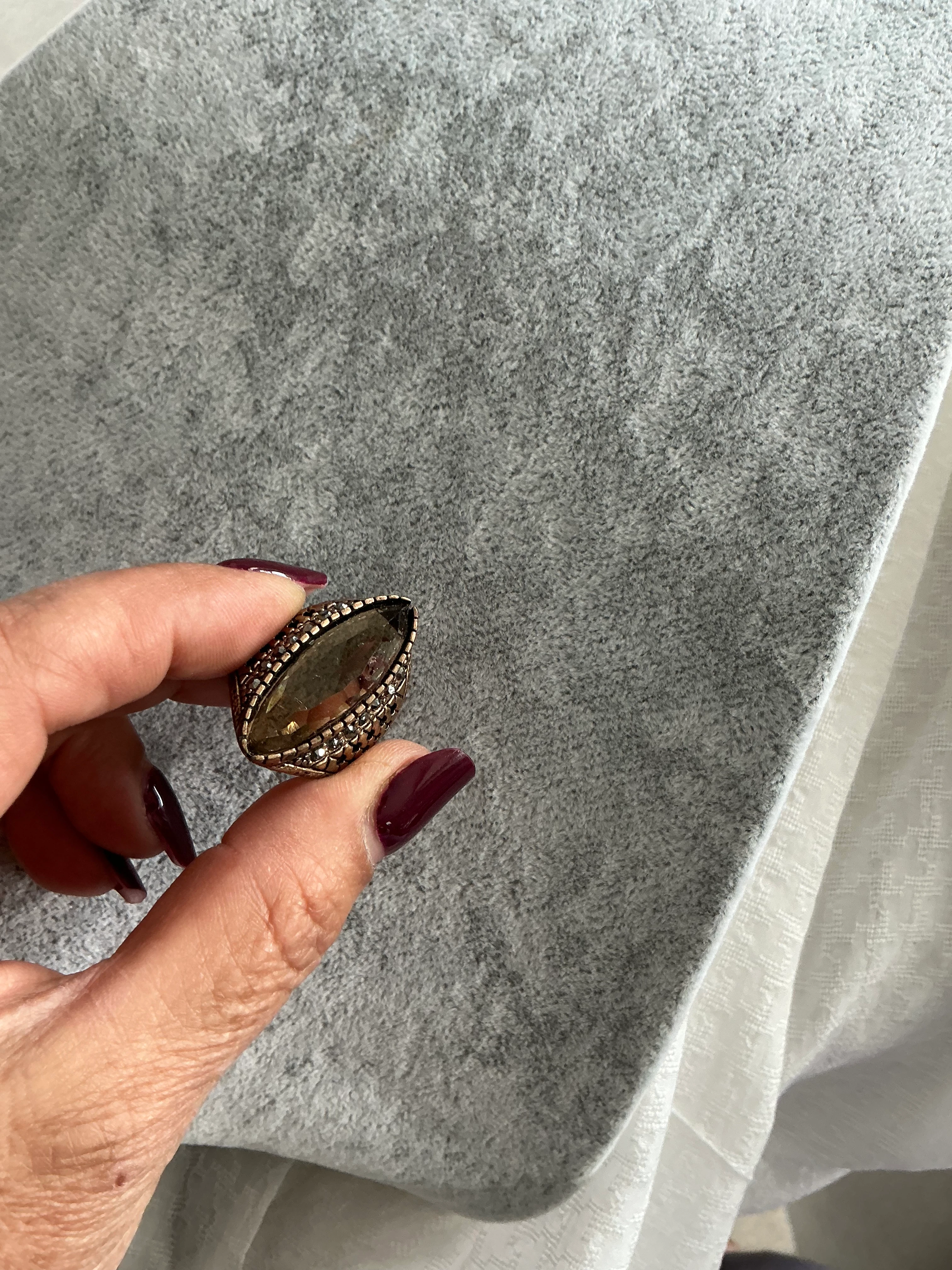 Zultanit Taşlı Bronz Yüzük