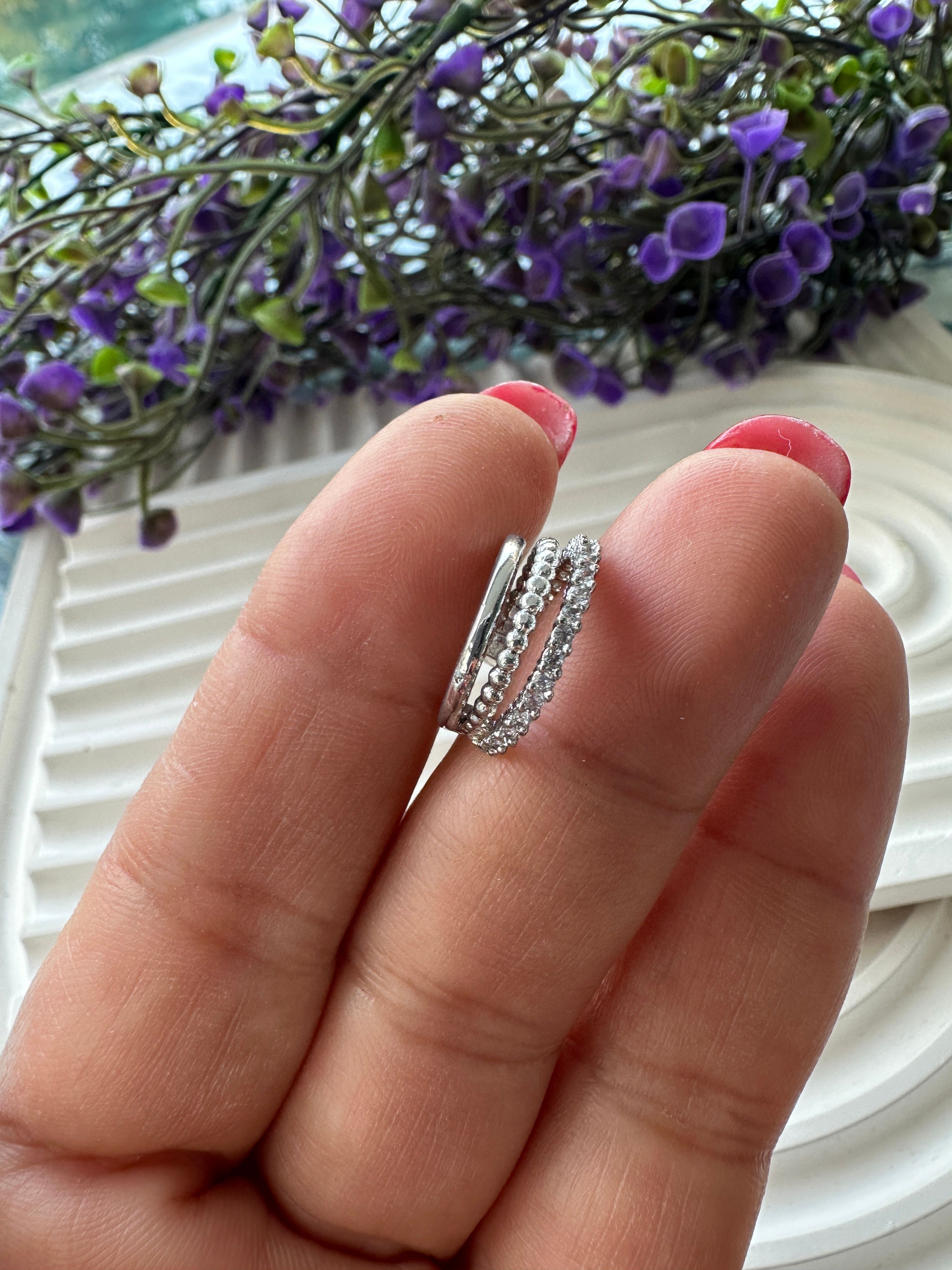 Özel Seri 3lü Silver Kıkırdak Küpe
