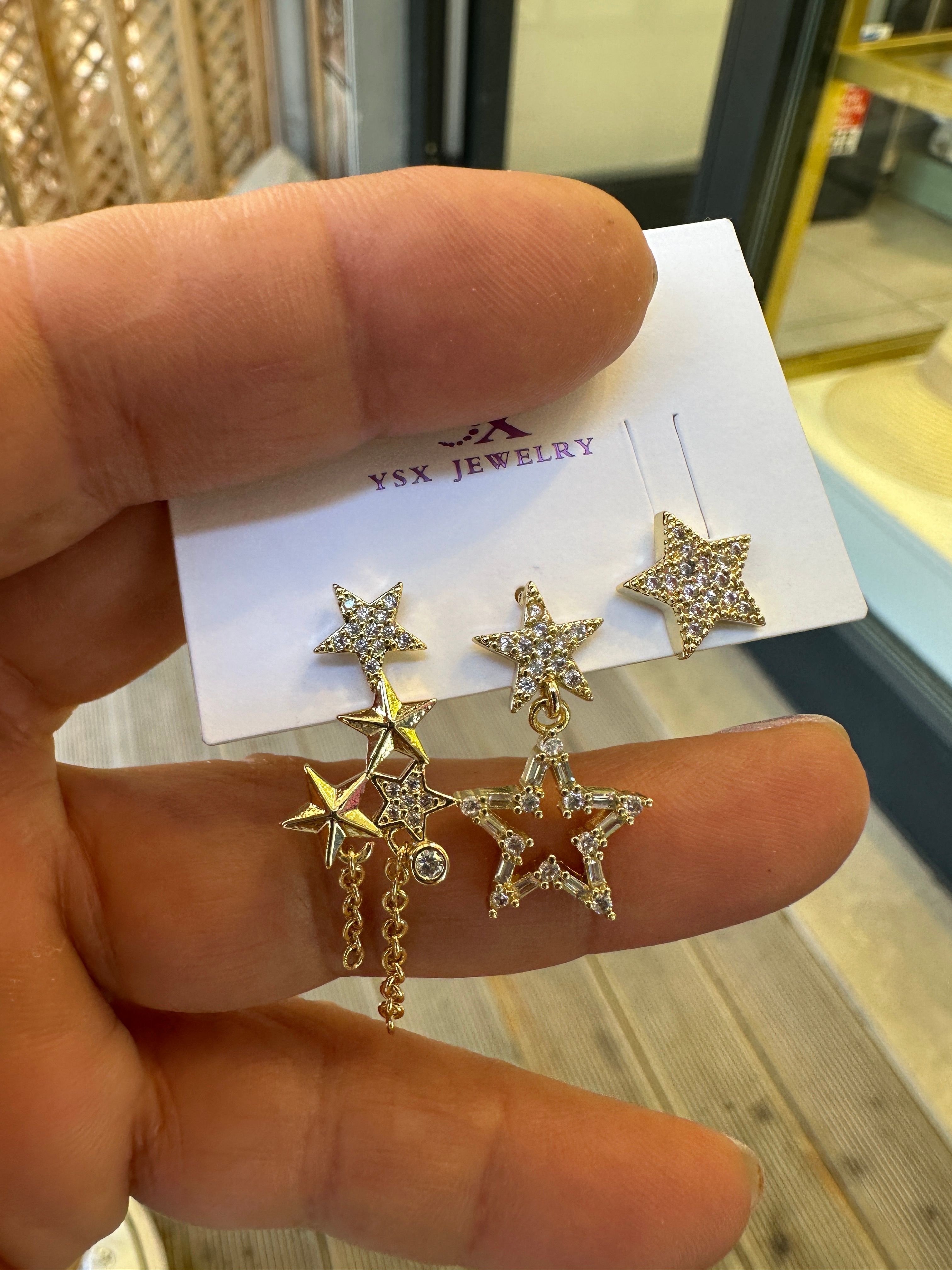 Özel Seri Gold Yıldızım Set Küpe