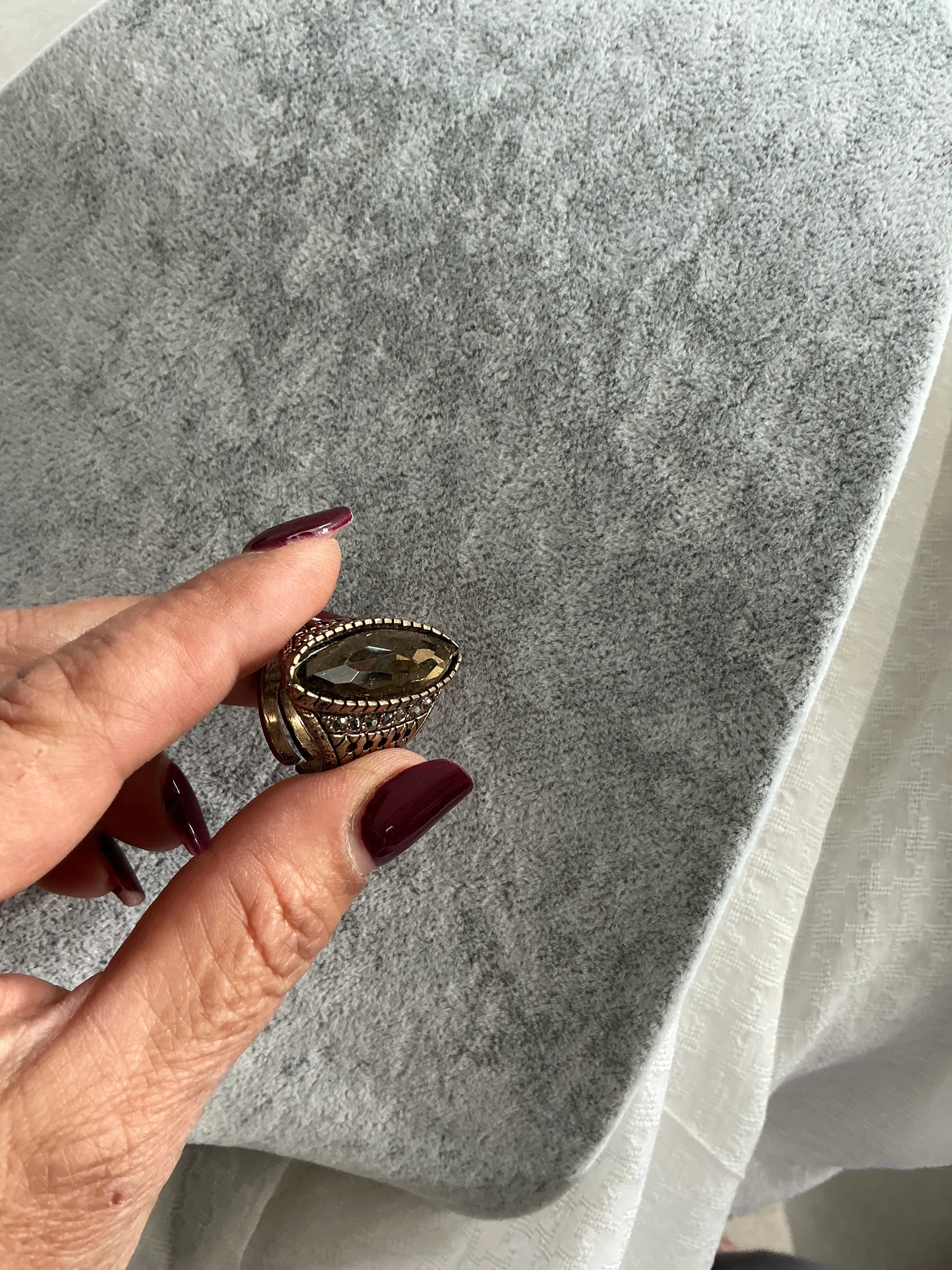 Zultanit Taşlı Bronz Yüzük