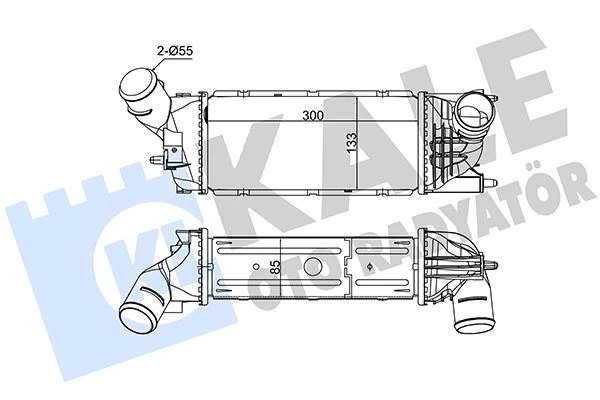 Turbo Radyatörü Intercooler 407 04>c5 04> 1.6hdi-2.0hdi Dv6ted4-Dv6ted4/f 300x133.4x85