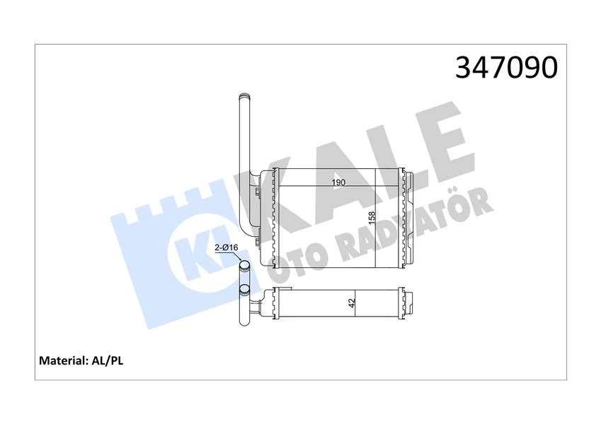 Kalori̇fer Radyatörü Twng 1.2i̇ 93 175x152x26 Oto.-Mek.