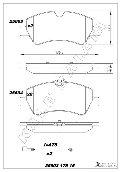 Arka Balata Ford Tourneo Custom-Transit Custom 2.2 Tdci 12 > Kablolu