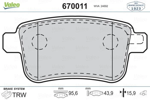 Fren Balatasi Arka Mercedes Citan W415 12> . Renault Kangoo II 09>